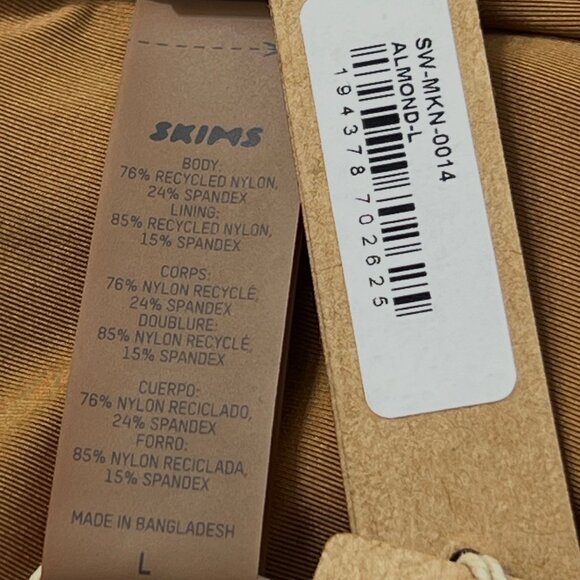 SKIMS Swim One Shoulder Monokini Almond Large - Picture 10 of 12